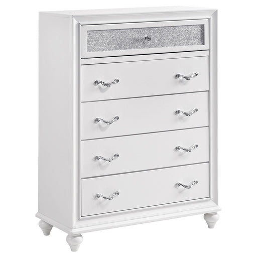 Barzini 5-drawer Chest White - U&U Home Budget Furniture (Carteret, NJ)