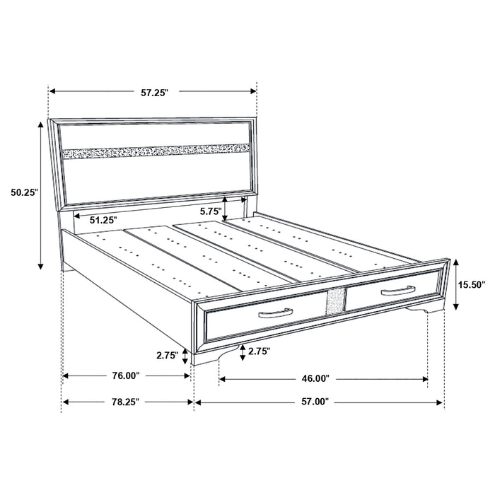 Miranda Bedroom Set with Storage - U&U Home Budget Furniture (Carteret, NJ)