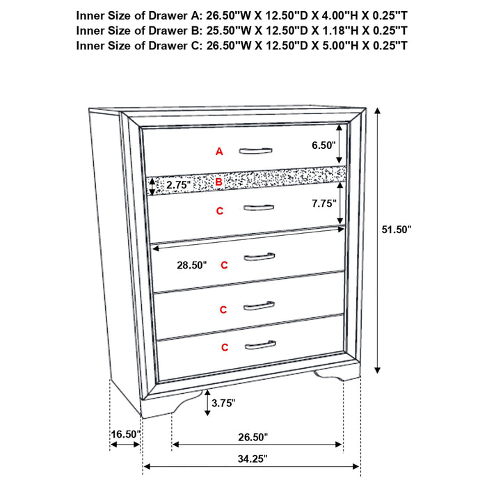 Miranda Bedroom Set with Storage - U&U Home Budget Furniture (Carteret, NJ)