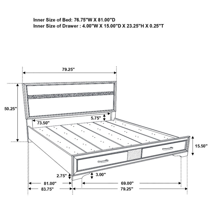 Miranda Bedroom Set with Storage - U&U Home Budget Furniture (Carteret, NJ)
