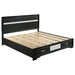 Miranda California King. E.King, & Queen 2-drawer Storage Bed Black & White - U&U Home Budget Furniture (Carteret, NJ)