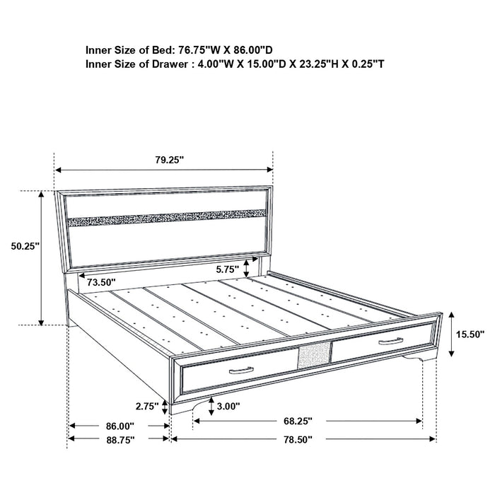 Miranda Bedroom Set with Storage - U&U Home Budget Furniture (Carteret, NJ)