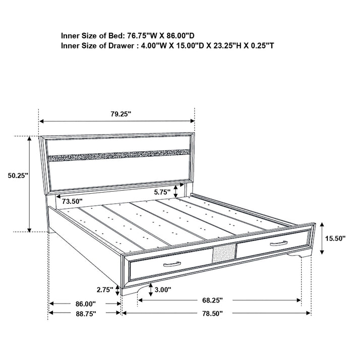 Miranda Bedroom Set with Storage - U&U Home Budget Furniture (Carteret, NJ)