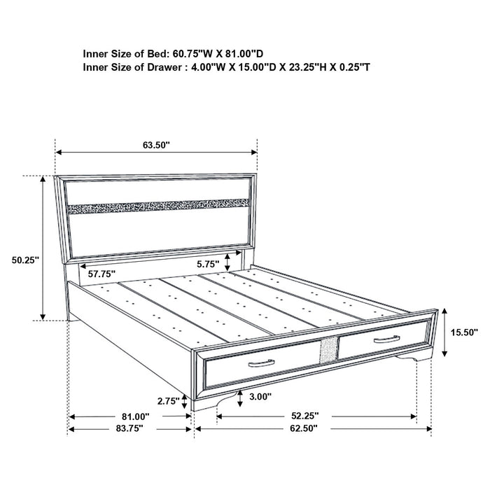 Miranda Bedroom Set with Storage - U&U Home Budget Furniture (Carteret, NJ)