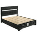Miranda California King. E.King, & Queen 2-drawer Storage Bed Black & White - U&U Home Budget Furniture (Carteret, NJ)