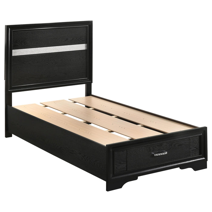 Miranda Full & Twin Storage Bed Black - U&U Home Budget Furniture (Carteret, NJ)