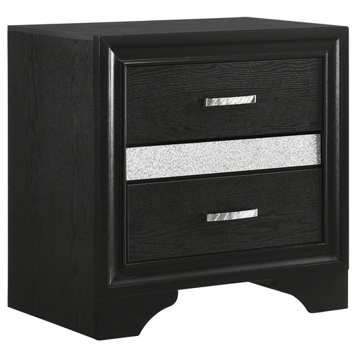 Miranda 2-drawer Nightstand Tray Black - U&U Home Budget Furniture (Carteret, NJ)