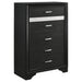 Miranda 5-drawer Chest Black and Rhinestone - U&U Home Budget Furniture (Carteret, NJ)