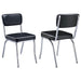 Retro Open Back Side Chairs Black and Chrome (Set of 2) - U&U Home Budget Furniture (Carteret, NJ)