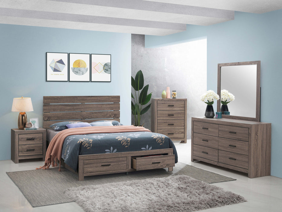 Brantford Wood Storage Panel Bed - U&U Home Budget Furniture (Carteret, NJ)