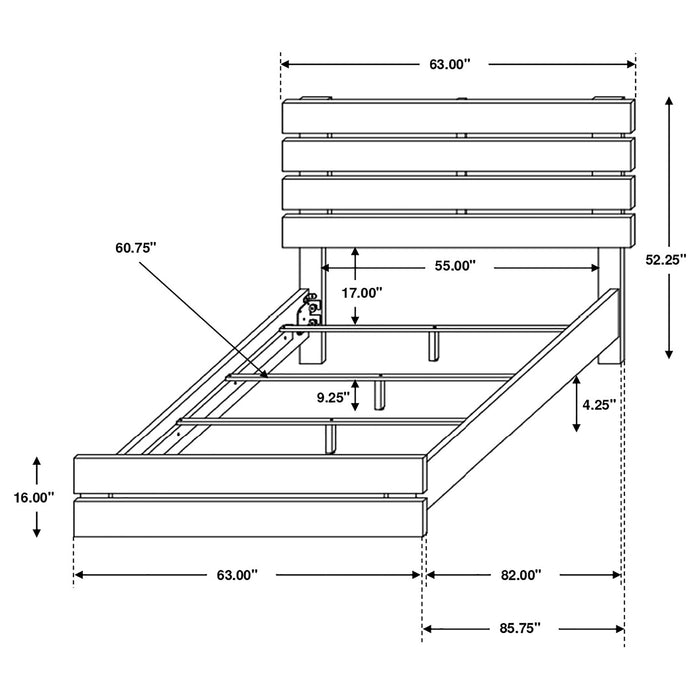 Brantford Wood Storage Panel Bed - U&U Home Budget Furniture (Carteret, NJ)