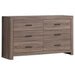 Brantford 6-drawer Dresser Barrel Oak - U&U Home Budget Furniture (Carteret, NJ)