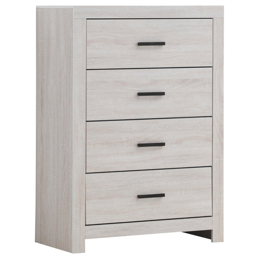 Brantford 4-drawer Chest Coastal White - U&U Home Budget Furniture (Carteret, NJ)