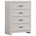 Brantford 4-drawer Chest Coastal White - U&U Home Budget Furniture (Carteret, NJ)
