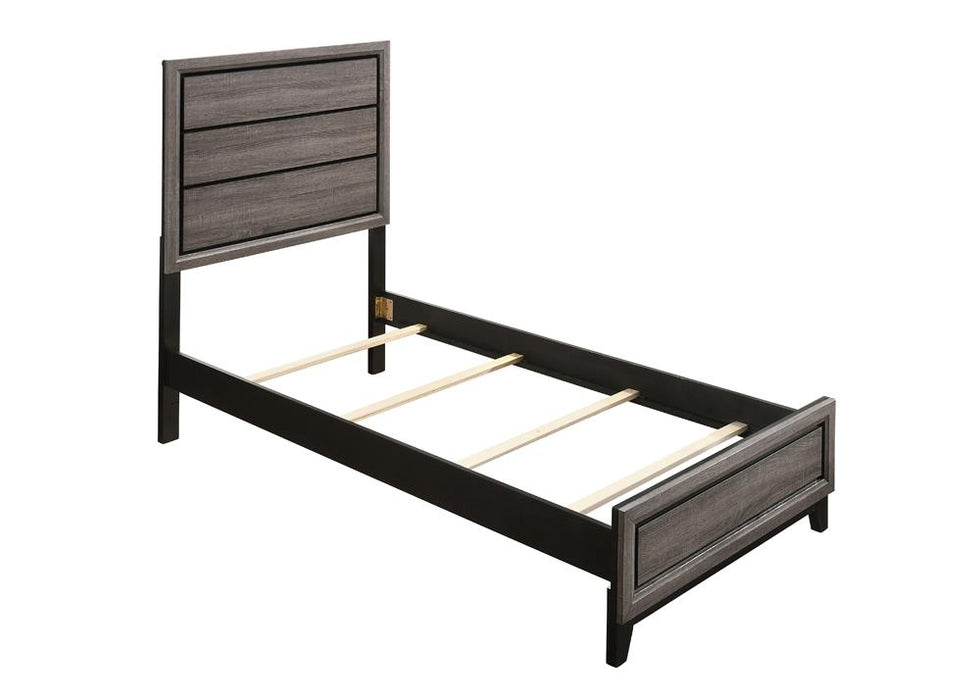 Watson Full & Twin Panel Bed Grey Oak - U&U Home Budget Furniture (Carteret, NJ)