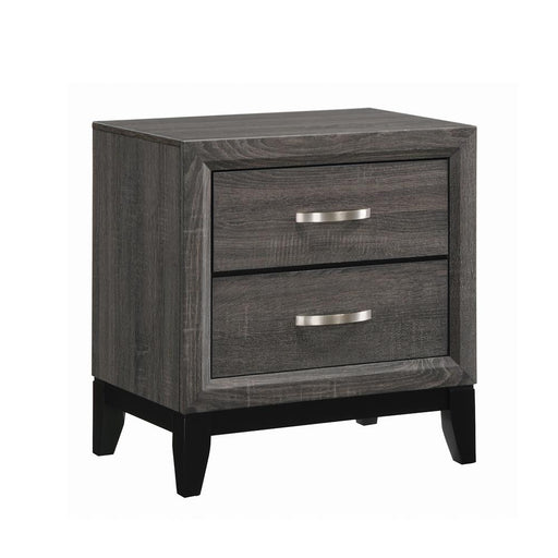 Watson 2-drawer Nightstand Grey Oak and Black - U&U Home Budget Furniture (Carteret, NJ)