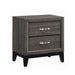 Watson 2-drawer Nightstand Grey Oak and Black - U&U Home Budget Furniture (Carteret, NJ)