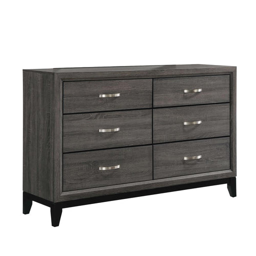 Watson 6-drawer Dresser Grey Oak and Black - U&U Home Budget Furniture (Carteret, NJ)