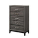Watson 5-drawer Chest Grey Oak and Black - U&U Home Budget Furniture (Carteret, NJ)