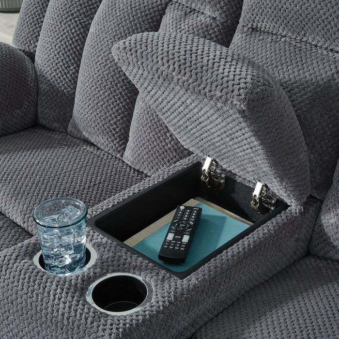 Observation Power Reclining Loveseat with Console - U&U Home Budget Furniture (Carteret, NJ)
