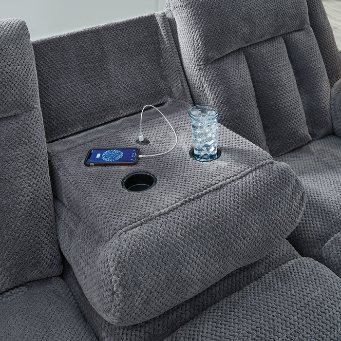 Observation Power Reclining Sofa with Drop Down Table - U&U Home Budget Furniture (Carteret, NJ)