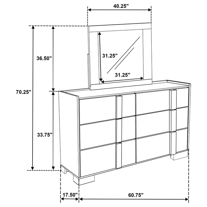 Hyland Dresser With Mirror - U&U Home Budget Furniture (Carteret, NJ)