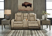Next-Gen DuraPella Power Reclining Loveseat with Console - U&U Home Budget Furniture (Carteret, NJ)