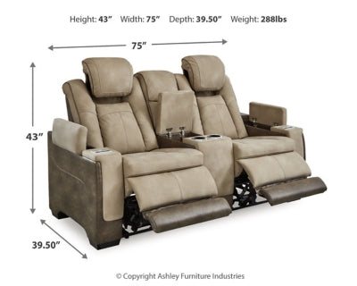 Next-Gen DuraPella Power Reclining Loveseat with Console - U&U Home Budget Furniture (Carteret, NJ)