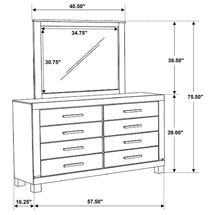 Woodmont Dresser With Mirror - U&U Home Budget Furniture (Carteret, NJ)