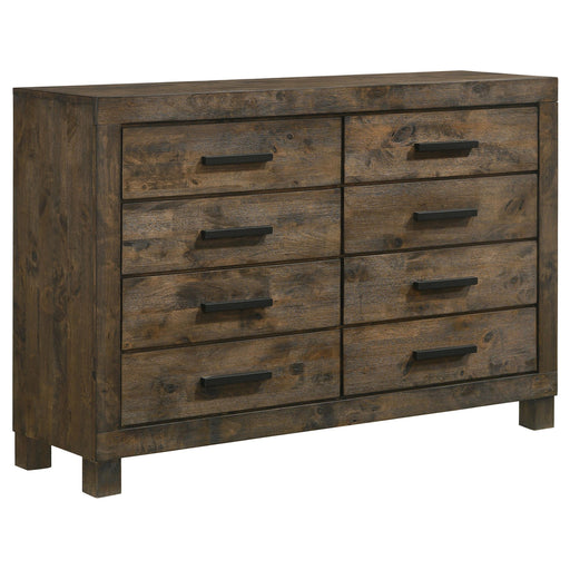 Woodmont 8-drawer Dresser Rustic Golden Brown - U&U Home Budget Furniture (Carteret, NJ)