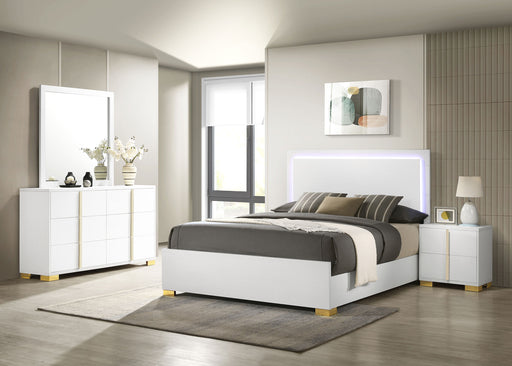 Marceline Bedroom Sets White & Black 4 & 5 Piece - U&U Home Budget Furniture (Carteret, NJ)