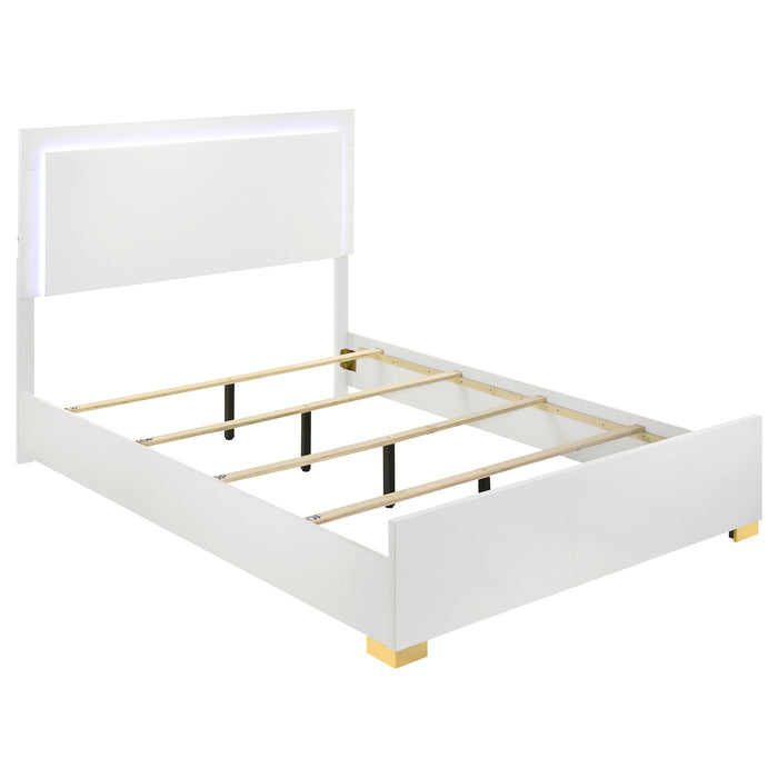 Marceline Bedroom Sets White & Black 4 & 5 Piece - U&U Home Budget Furniture (Carteret, NJ)