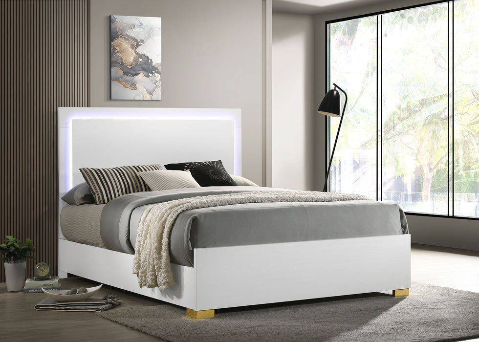 Marceline Beds White & Black Eastren King, Full, Twin, & Queen - U&U Home Budget Furniture (Carteret, NJ)