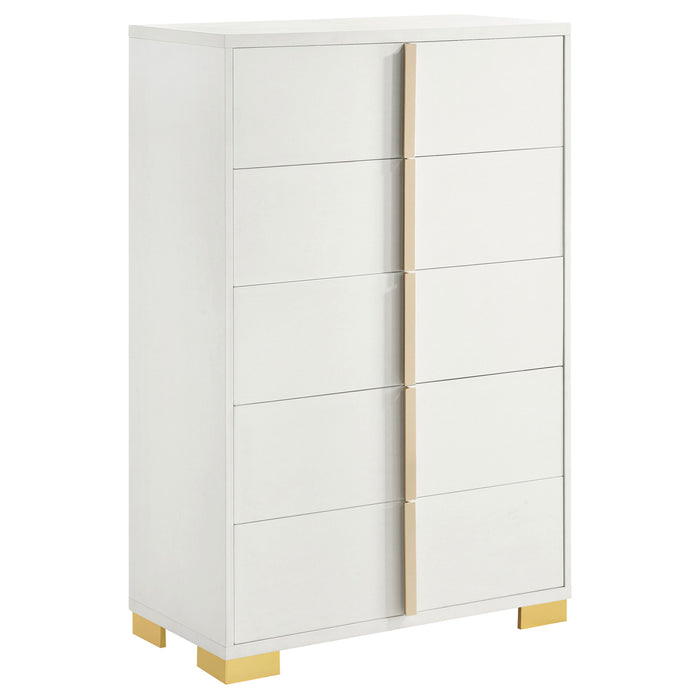 Marceline Bedroom Sets White & Black 4 & 5 Piece - U&U Home Budget Furniture (Carteret, NJ)