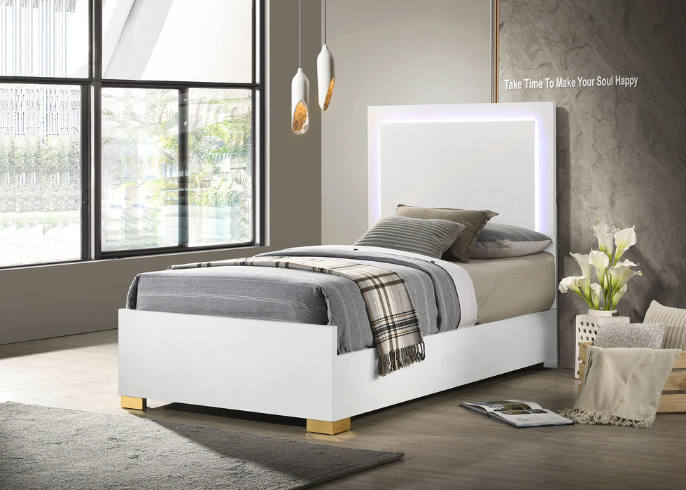 Marceline Beds White & Black Eastren King, Full, Twin, & Queen - U&U Home Budget Furniture (Carteret, NJ)