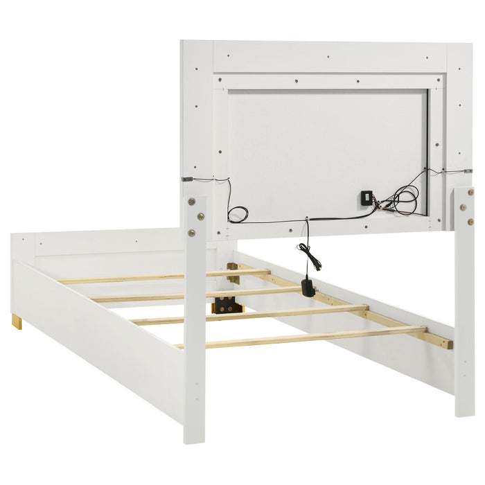 Marceline Beds White & Black Eastren King, Full, Twin, & Queen - U&U Home Budget Furniture (Carteret, NJ)