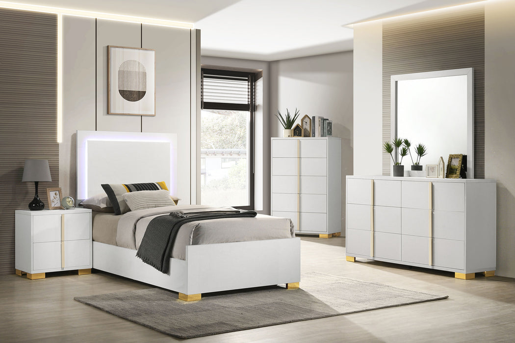 Marceline Beds White & Black Eastren King, Full, Twin, & Queen - U&U Home Budget Furniture (Carteret, NJ)