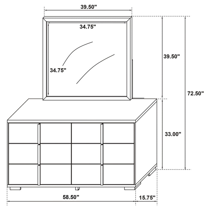 Marceline Dresser With Mirror - U&U Home Budget Furniture (Carteret, NJ)