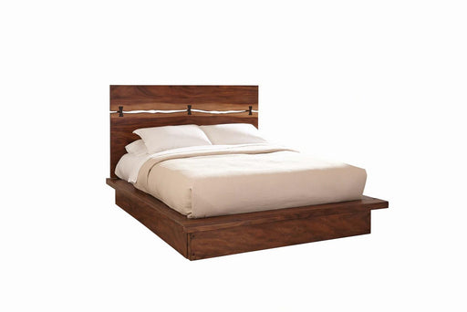 Winslow California King, E.King & Queen Bed Smokey Walnut and Coffee Bean - U&U Home Budget Furniture (Carteret, NJ)