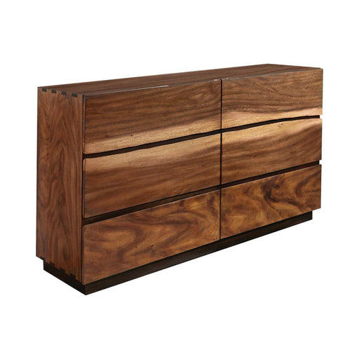 Winslow 6-drawer Dresser Smokey Walnut and Coffee Bean - U&U Home Budget Furniture (Carteret, NJ)