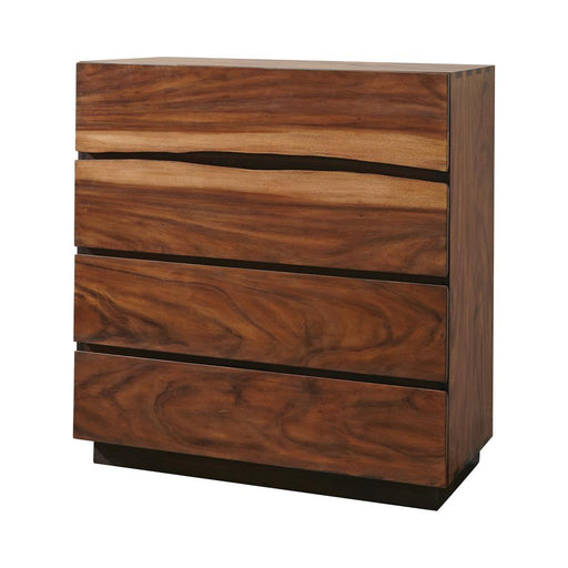 Winslow 4-drawer Chest Smokey Walnut and Coffee Bean - U&U Home Budget Furniture (Carteret, NJ)