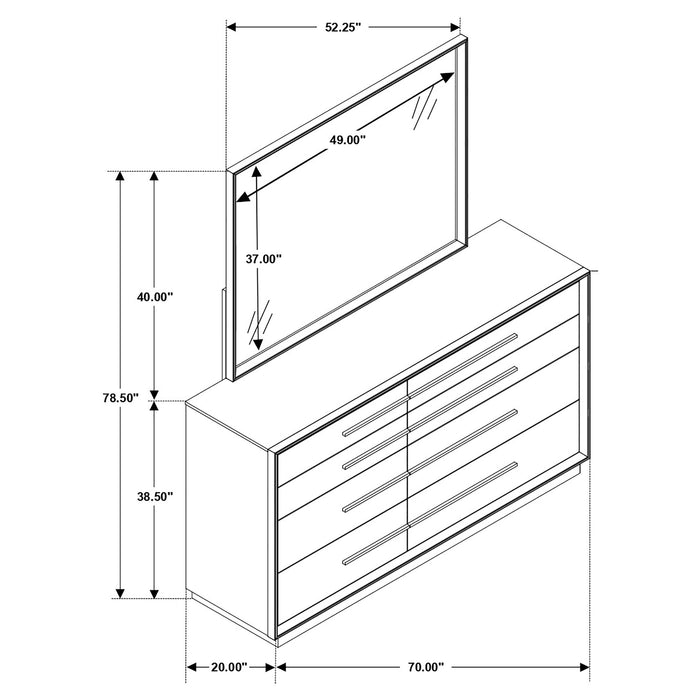 Durango Dresser With Mirror - U&U Home Budget Furniture (Carteret, NJ)