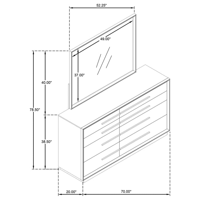 Durango Dresser With Mirror - U&U Home Budget Furniture (Carteret, NJ)