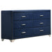 Melody 6-drawer Upholstered Dresser Pacific Blue - U&U Home Budget Furniture (Carteret, NJ)