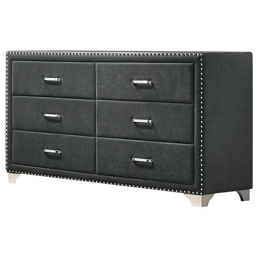 Melody 6-drawer Upholstered Dresser Grey - U&U Home Budget Furniture (Carteret, NJ)