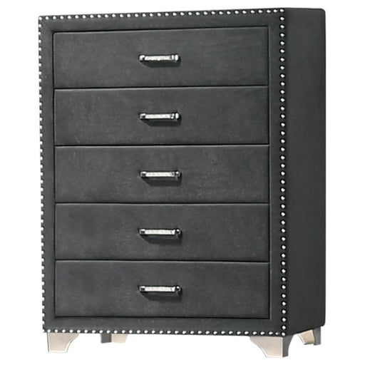 Melody 5-drawer Upholstered Chest Grey - U&U Home Budget Furniture (Carteret, NJ)