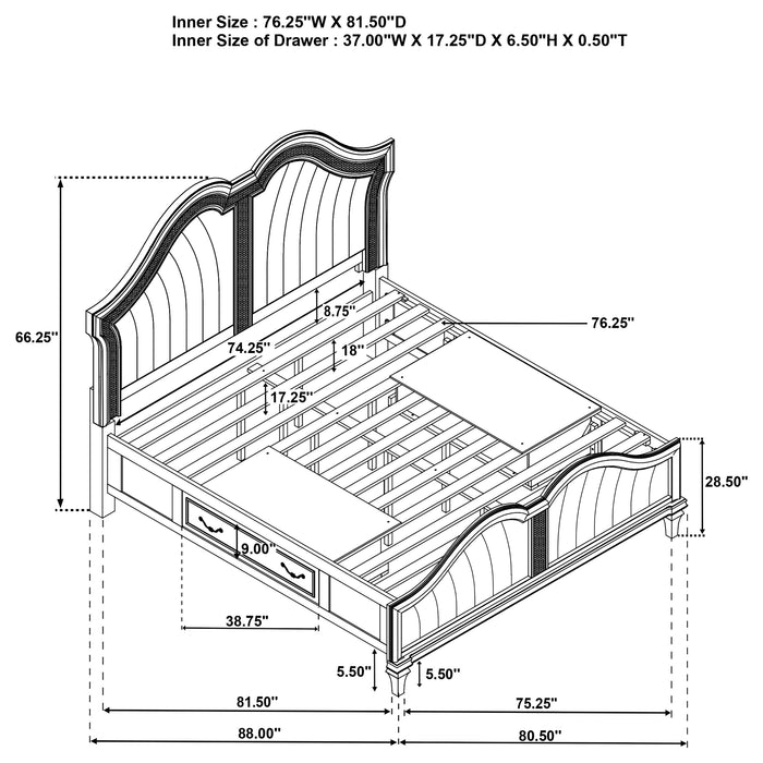 Evangeline 4 & 5 Piece Bedroom Set - U&U Home Budget Furniture (Carteret, NJ)