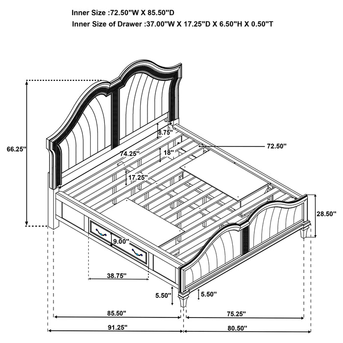 Evangeline 4 & 5 Piece Bedroom Set - U&U Home Budget Furniture (Carteret, NJ)