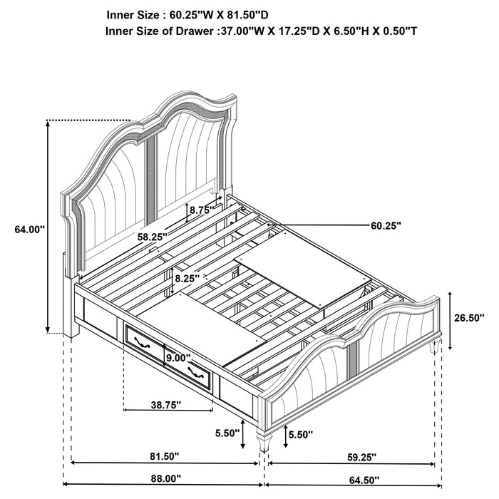 Evangeline 4 & 5 Piece Bedroom Set - U&U Home Budget Furniture (Carteret, NJ)