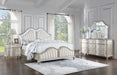 Evangeline Upholstered Platform Bedroom Set Ivory and Silver Oak - U&U Home Budget Furniture (Carteret, NJ)